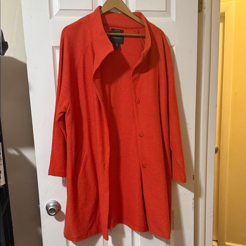 Women's Burnt Orange Wool Coat